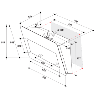 Hotte Décorative Blanche AKR855/1GWH