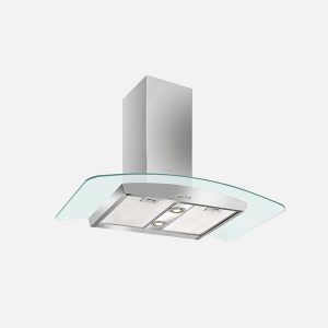 Hotte Décorative Inox + Vitre TESSA 90