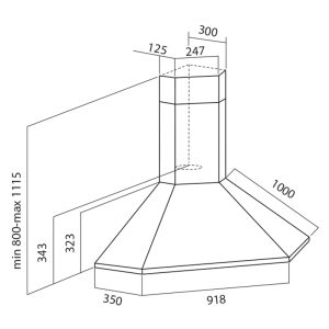 Hotte de Coin Inox FOCUS-  F1000X