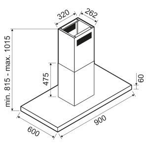 Hotte Centrale Focus Inox - FILO9020