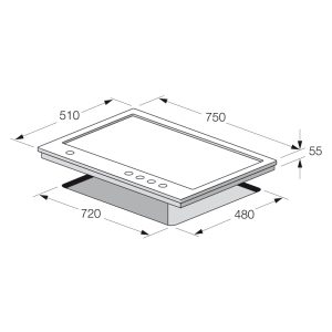 PLAQUE INOX 5 FEUX FOCUS- QUADRA75