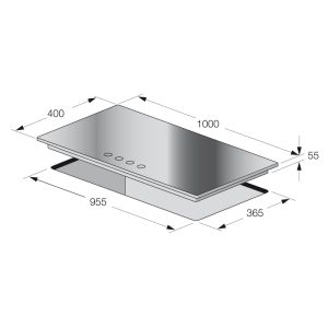 PLAQUE NOIR 4 FEUX FOCUS - SOFT104