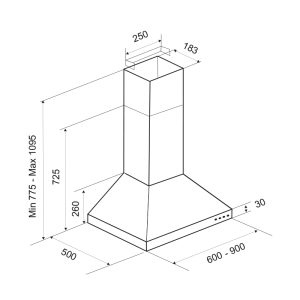 Hotte Pyramidale Blanche  - F605W