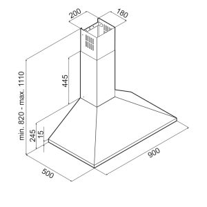 Hotte Pyramidal Blanche - F905W