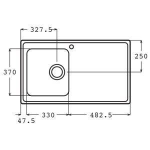 Evier 1 Bac Inox  FOCUS -  FH861 D/G